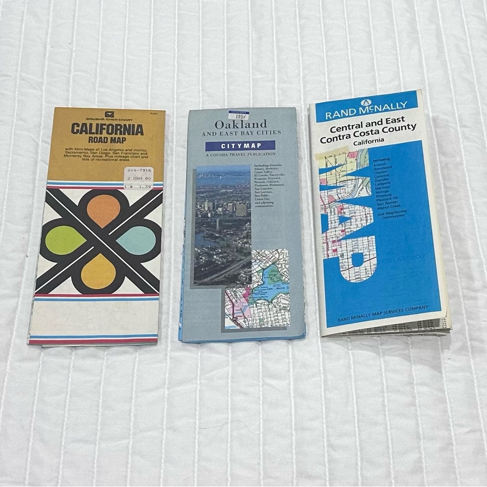 Vintage California, Oakland, and Contra Costa County Road Maps Set